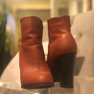 Size 38 amber color tall booties